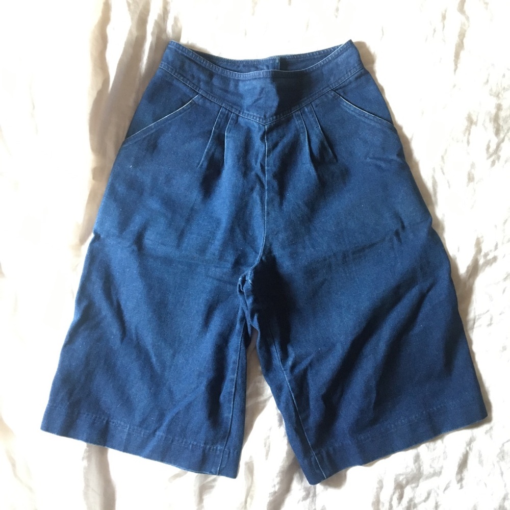 Vintage high waisted denim culottes